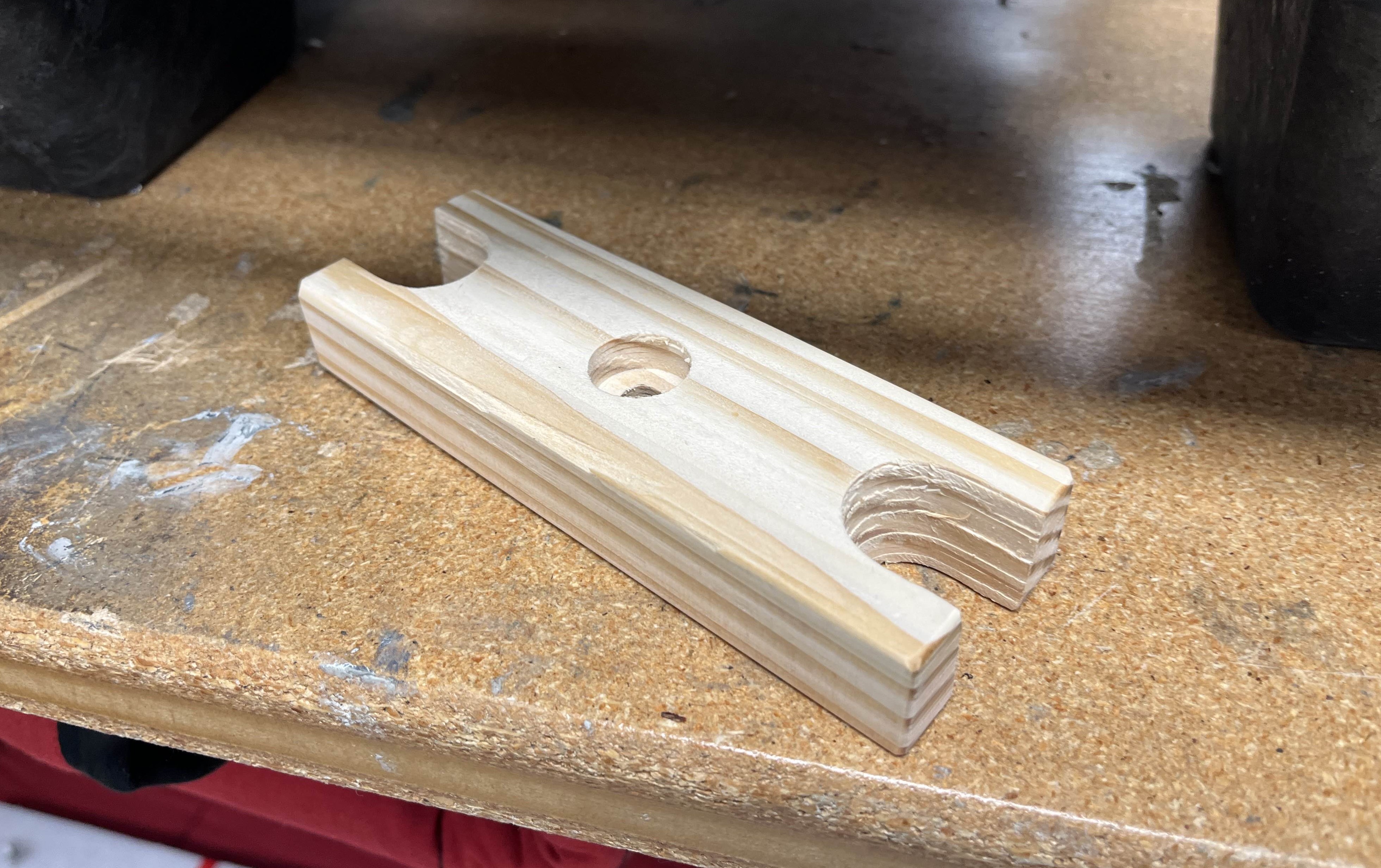 Wooden blocks for laser-welder fixturing