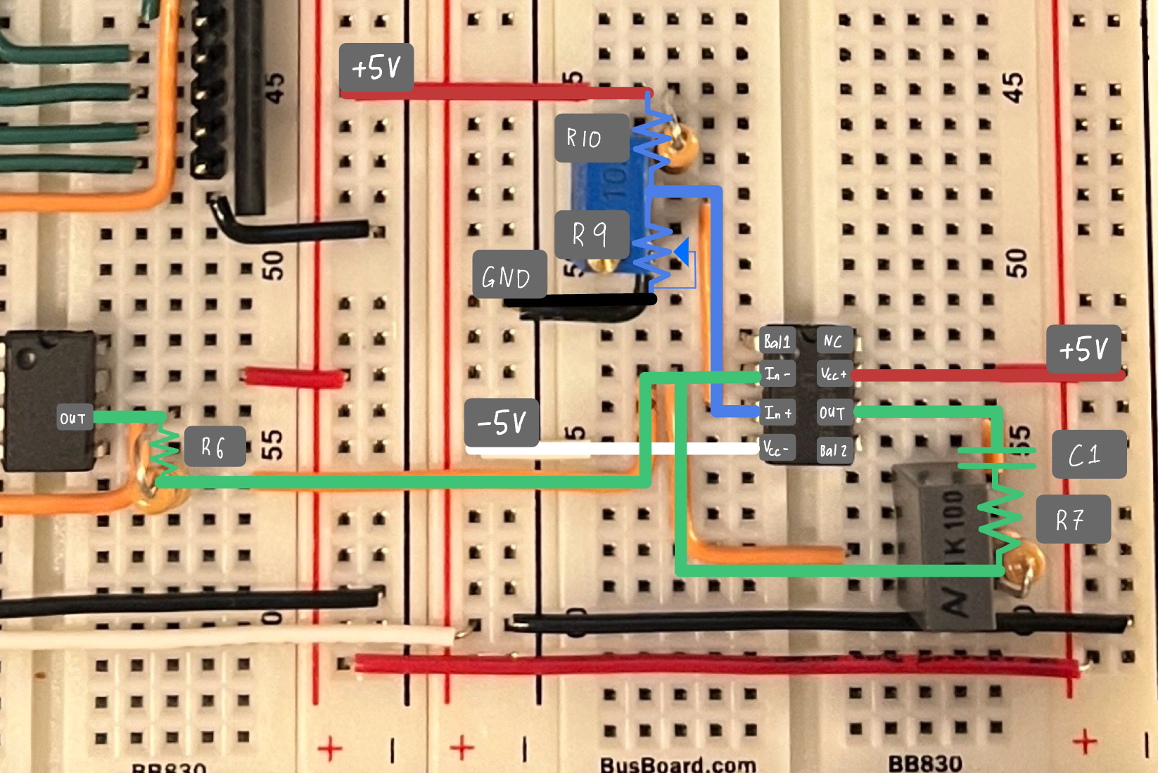 Annotated Error Signal Amplifier Circuit
